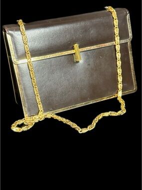 Vintage Robert Bestien Brown Leather Box Purse